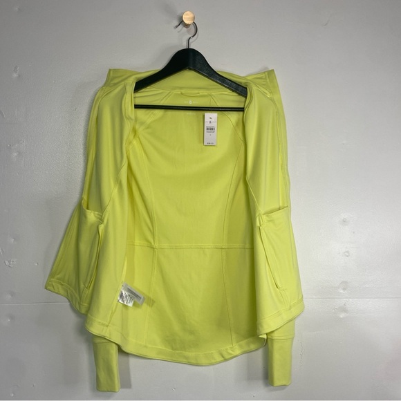 Lou & Grey Long Sleeve Zip Up Women’s Small Neon Yellow Spandex Athletic Sweater - Picture 3 of 15